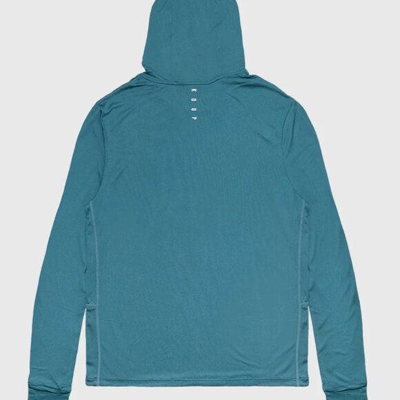 Koup Teal Performance Base Layer Long Sleeve Hoodie - Picture 3 of 3